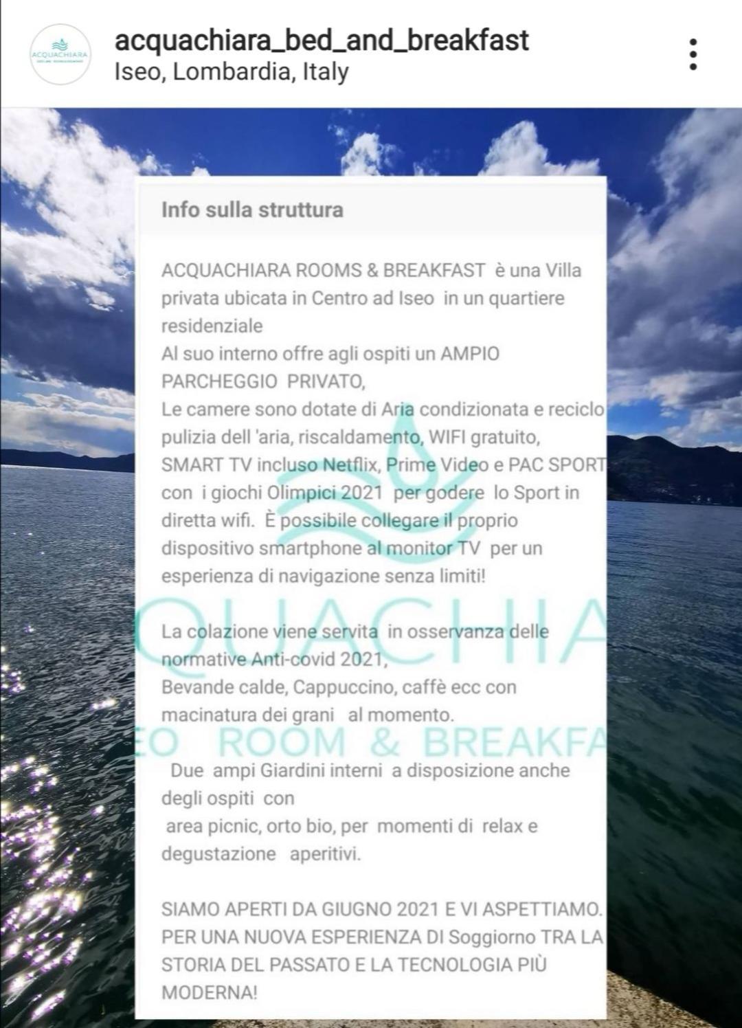 Acquachiara Iseo Deluxe Bed & Breakfast Iseo Center With Garden And Parking Inside Foresteria Room photo